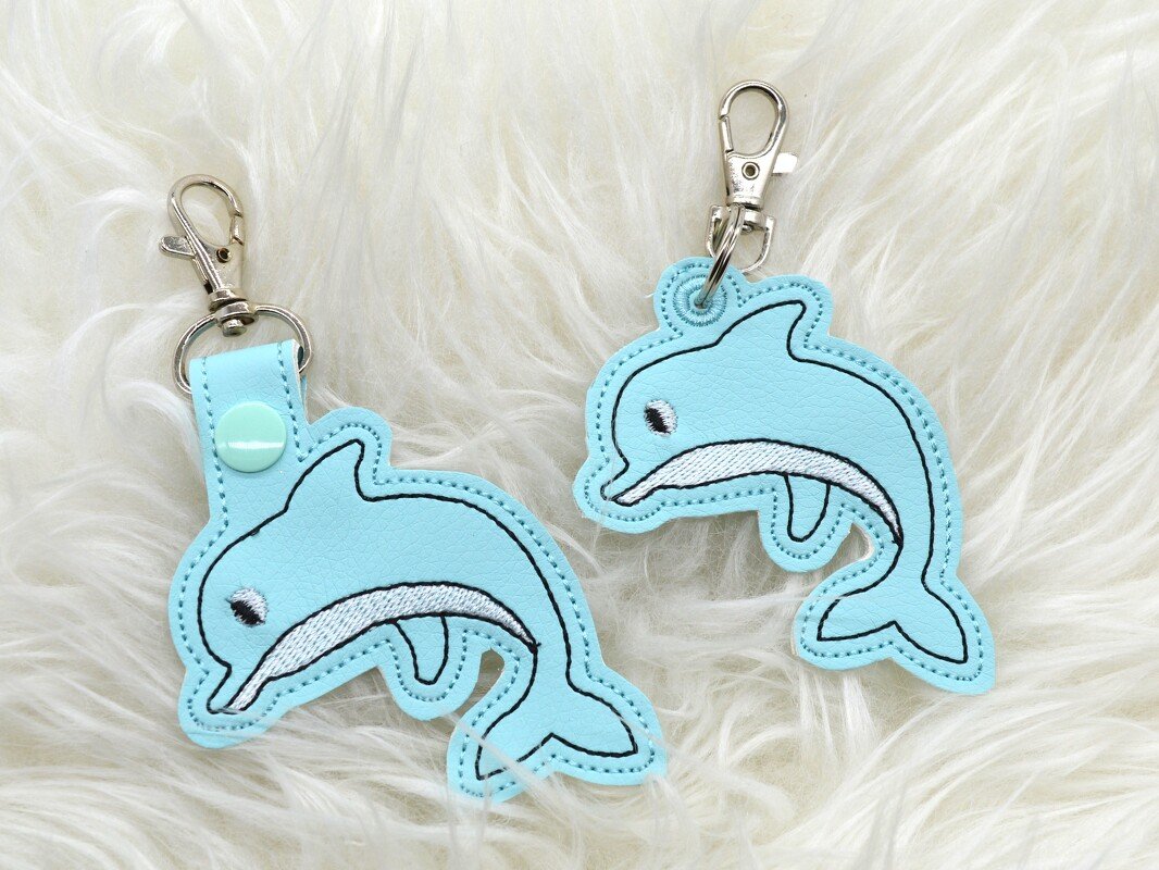 Stickdatei Delfin Schlüsselanhänger ITH Stickdatei