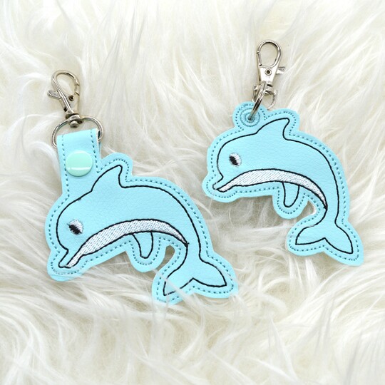 Stickdatei Delfin Schlüsselanhänger ITH Stickdatei