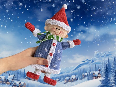 Crochet pattern Amigurumi Christmas toy Luke, the Christmas mood bringer