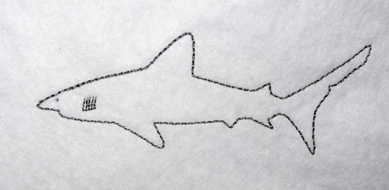 Stickdatei - Hai Raubfisch Linien - Bild 5