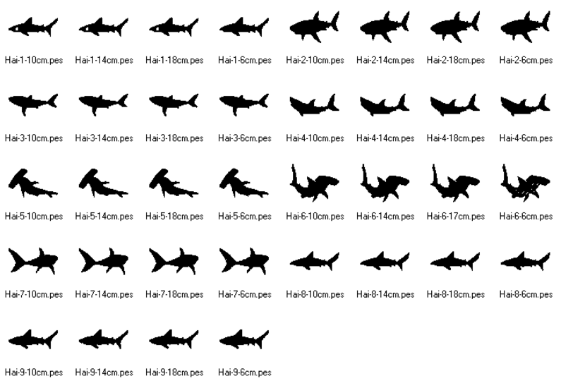 Stickdatei - Hai Raubfisch Silhouette
