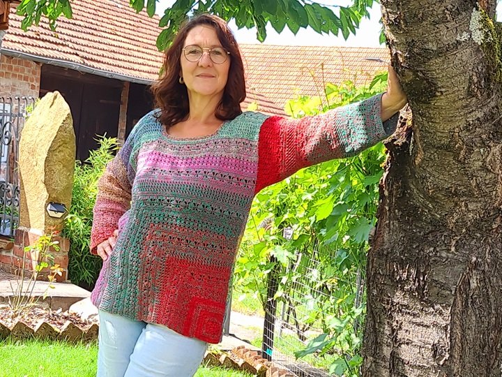 Frauhohmanns Häkelpullover und Schulterwärmer "Isipisi" (Set)