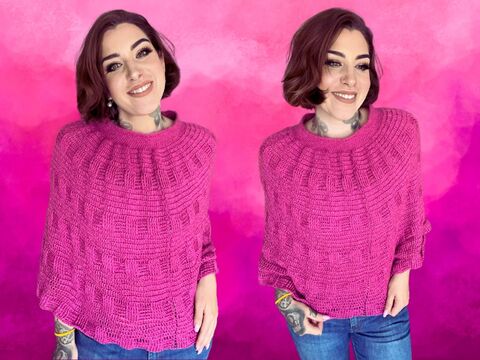 Häkelanleitung Poncho "HIMBEERE"