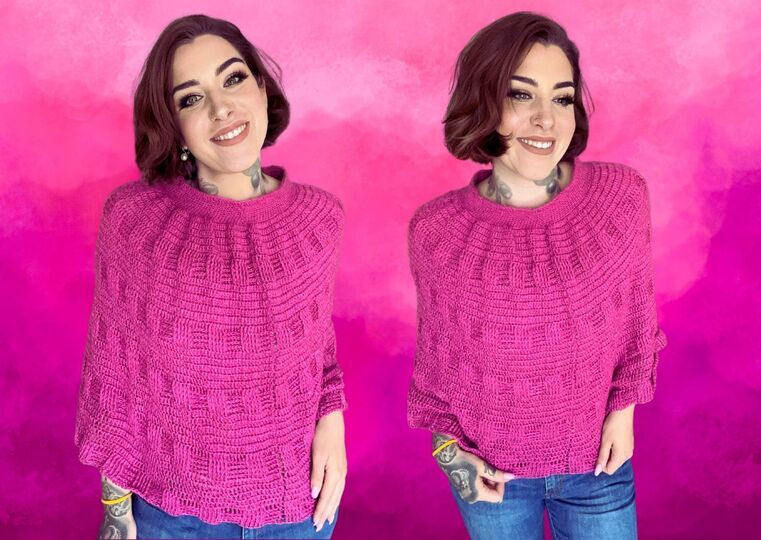 Häkelanleitung Poncho "HIMBEERE"