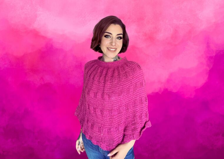 Häkelanleitung Poncho "HIMBEERE"