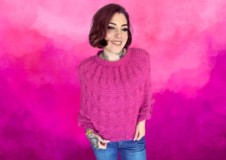 Häkelanleitung Poncho "HIMBEERE"