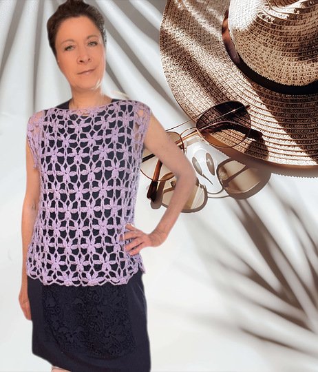 Luftiges Häkelshirt "LilaBlu" | für Erwachsene und Kinder