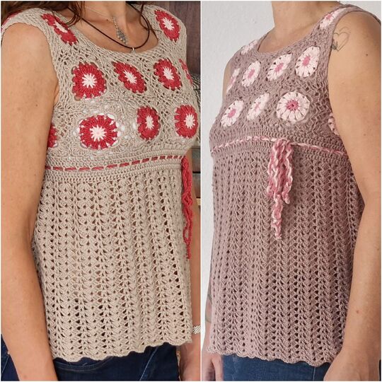 Häkelanleitung für das Tunika-Shirt "Blümchen"