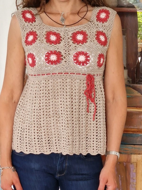 Häkelanleitung für das Tunika-Shirt "Blümchen" - Bild 4