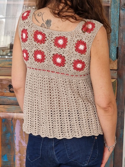 Häkelanleitung für das Tunika-Shirt "Blümchen"