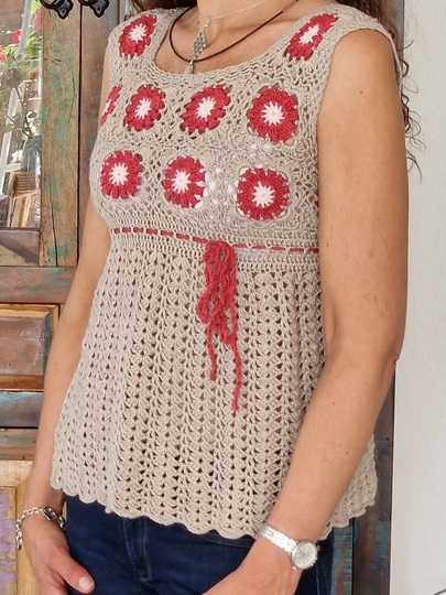 Häkelanleitung für das Tunika-Shirt "Blümchen"