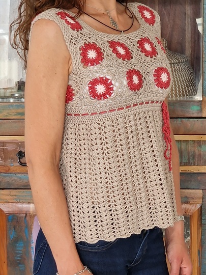 Häkelanleitung für das Tunika-Shirt "Blümchen"