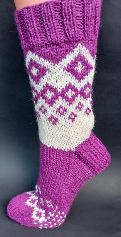 Strickanleitung für Socken mit Diamondmuster, Gr. 39/40