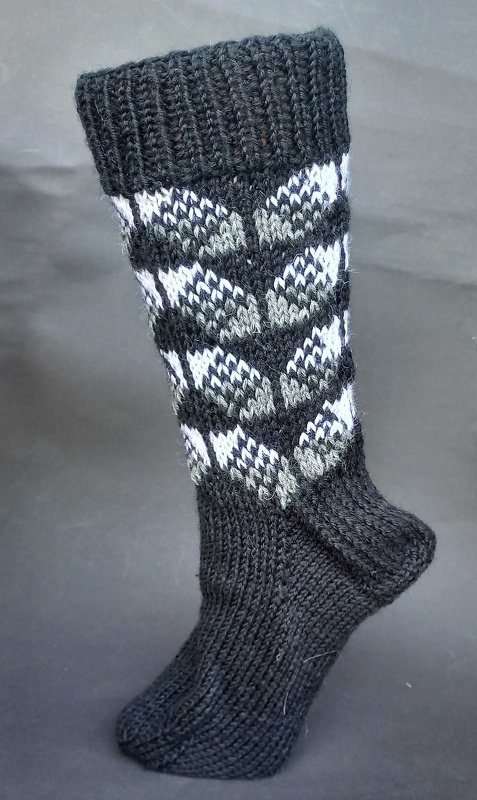 Strickanleitung für Socken mit Acorn-Muster, Gr. 43/44