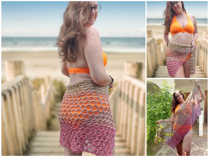 Häkelanleitung: Pareo und Schultertuch 2 in 1 "Hüftgold"