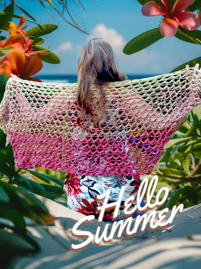 Häkelanleitung: Pareo und Schultertuch 2 in 1 "Hüftgold"