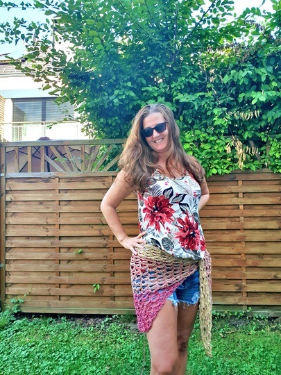 Häkelanleitung: Pareo und Schultertuch 2 in 1 "Hüftgold"