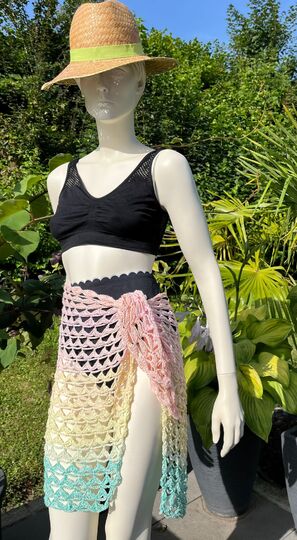 Häkelanleitung: Pareo und Schultertuch 2 in 1 "Hüftgold"