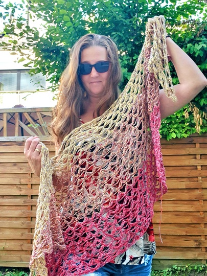 Häkelanleitung: Pareo und Schultertuch 2 in 1 "Hüftgold"