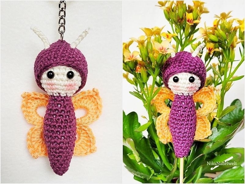 Häkelanleitung - Schlüsselanhänger Schmetterling