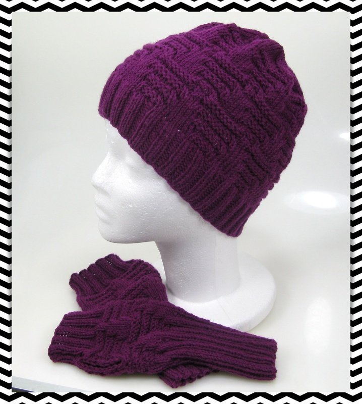 Strickanleitung Mütze und Handstulpen Viola in Strukturmuster - Bild 7