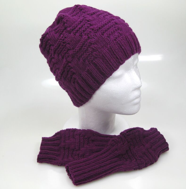 Strickanleitung Mütze und Handstulpen Viola in Strukturmuster - Bild 4