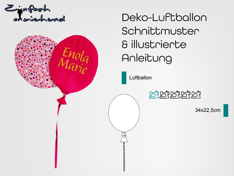 Schnittmuster Stoffluftballon Deko