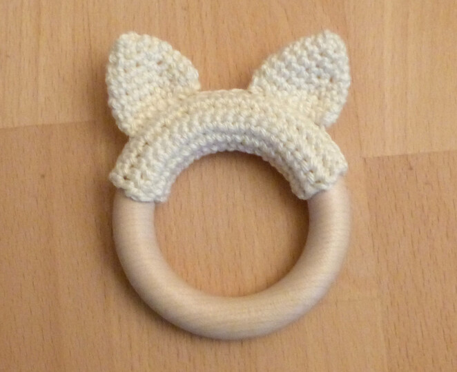 Häkelanleitung für Greiflinge/Beißringe mit Ohren: Katze, Bär und Hase