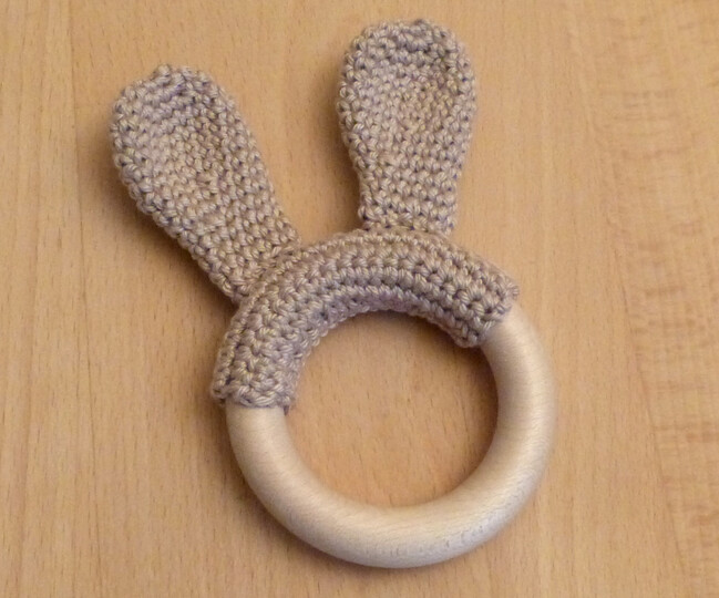 Häkelanleitung für Greiflinge/Beißringe mit Ohren: Katze, Bär und Hase