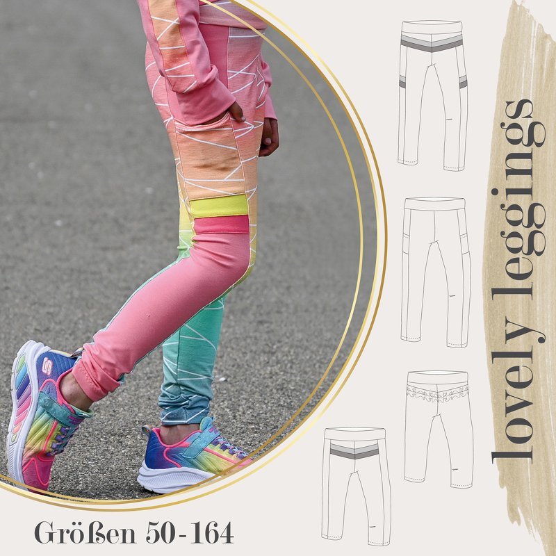 lovely leggings 50-164 Schnittmuster Leggins Legins Legings Nähanleitung