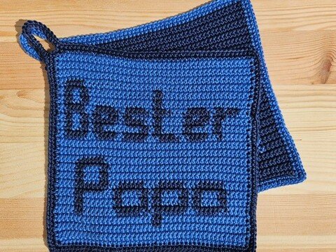 Häkelanleitung Topflappen Bester Papa