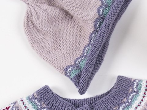 Baby Merino Soft Mütze mit Jacquardmusterbordüre