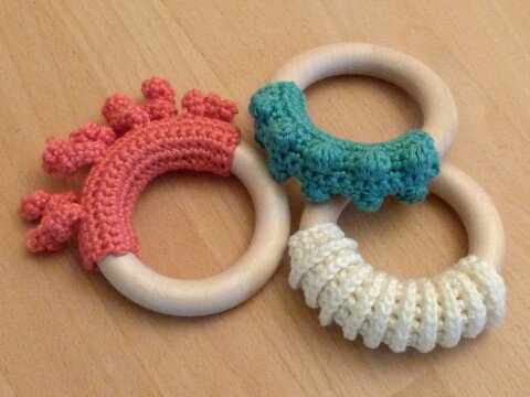 Häkelanleitung für Greiflinge/Beißringe "Sensorik" Noppen, Fransen, Rippen