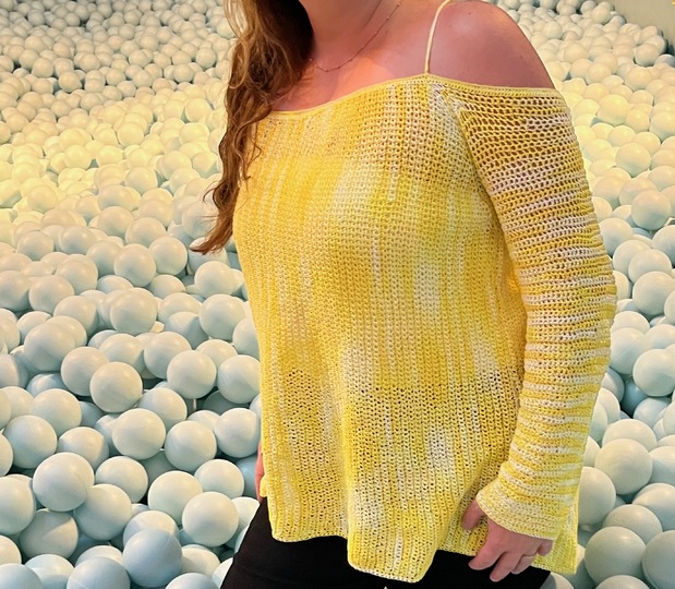 Crochet Pattern Off-the-Shoulder Summer Sweater