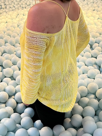 Crochet Pattern Off-the-Shoulder Summer Sweater