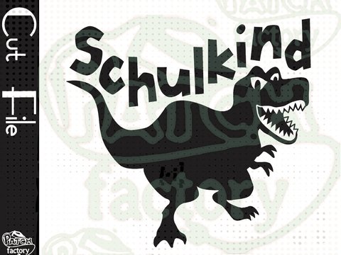 Plotterdatei, Schnittvorlage Schulkind T-Rex Dinosaurier