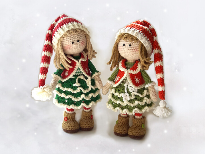 Amigurumi Weihnachtspuppe Häkelmuster PDF - Jovie, die Weihnachts Elfe