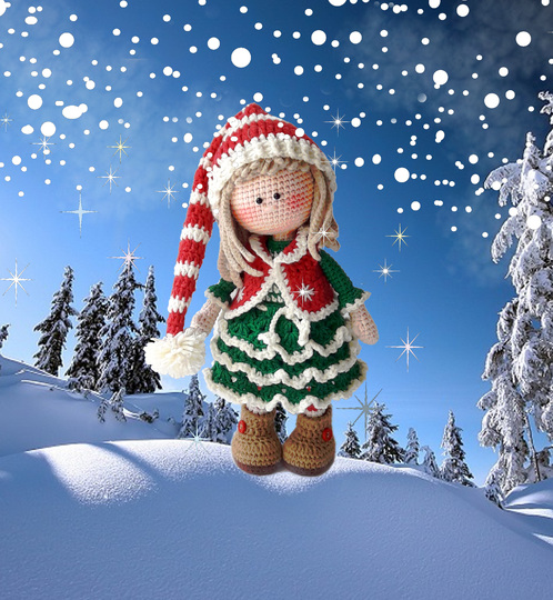 Amigurumi Weihnachtspuppe Häkelmuster PDF - Jovie, die Weihnachts Elfe