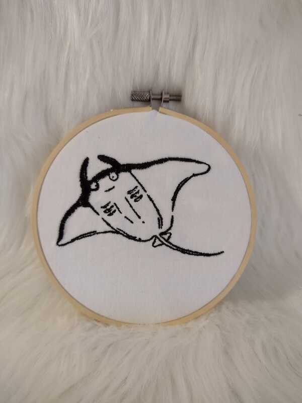 Stickdatei - Manta Rochen Manti - Tier Meerestier - 2 Größen