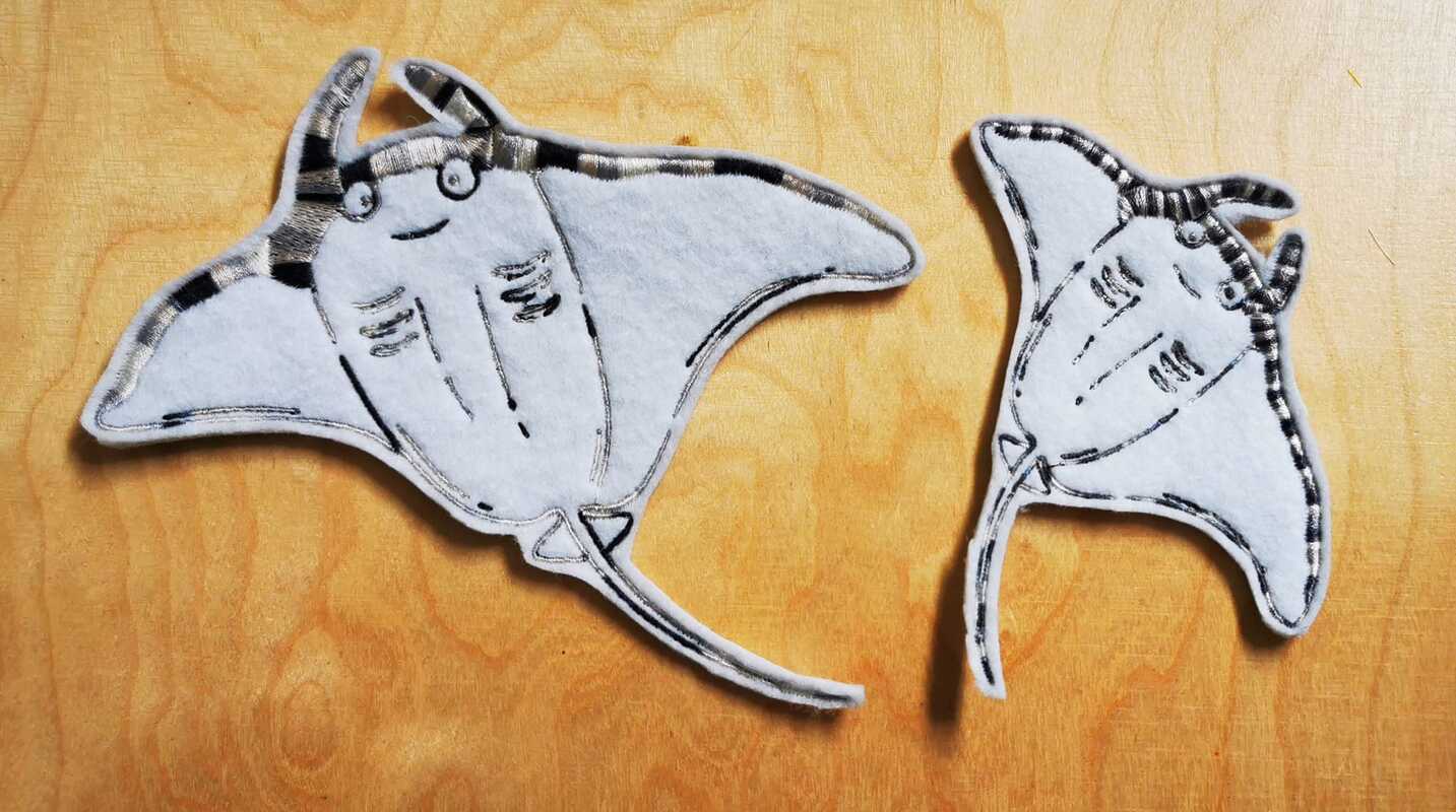 Stickdatei - Manta Rochen Manti - Tier Meerestier - 2 Größen - Bild 3
