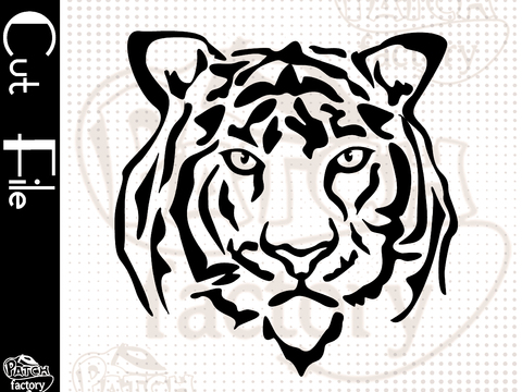 Plotterdatei, Schnittvorlage Tiger Kopf
