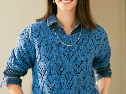 Pulli mit Rautenmuster in Royalblau