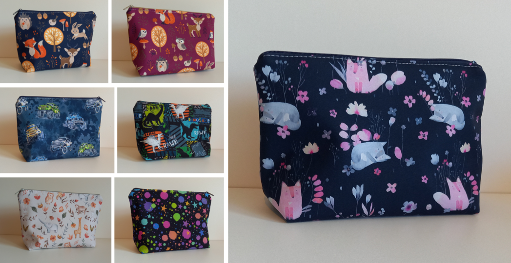 Set Kosmetiktasche und Kulturbeutel "Hugo" Schnittmuster und Anleitung