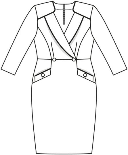 burda style Schnittmuster für Damen Kleid im Marine-Stil