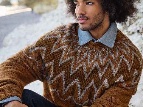 Pulli mit Jacquardpasse