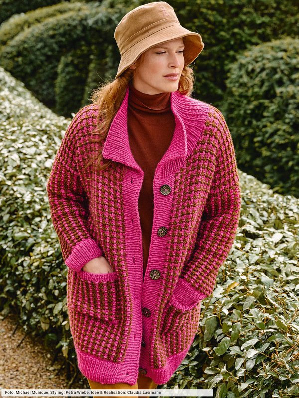 Jacke im Hebemaschenmuster