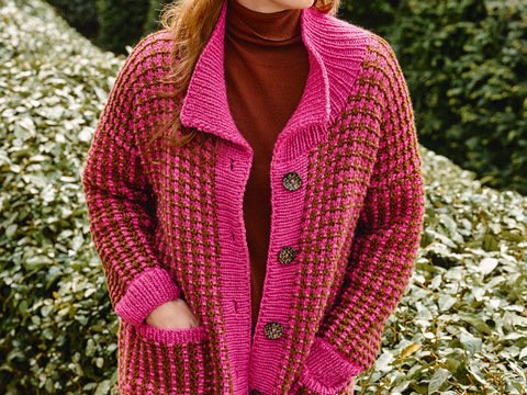 Jacke im Hebemaschenmuster