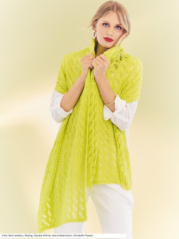 Tuch mit Ajourmuster in Hellgrün