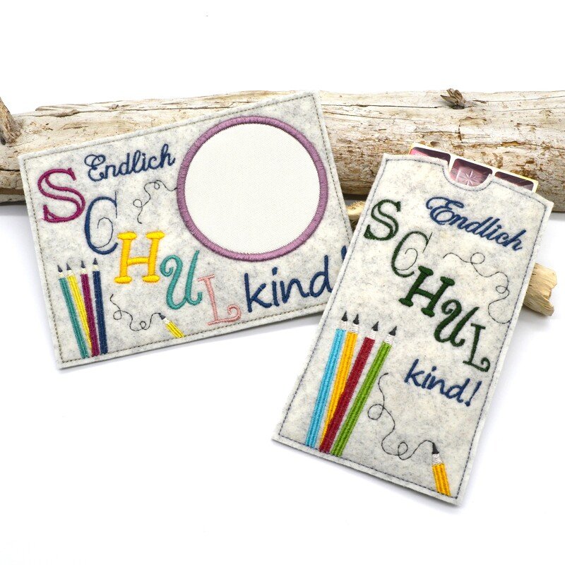 Stickdatei Schule Schulkind Stifte Mugrug Tassenteppisch Schokohülle