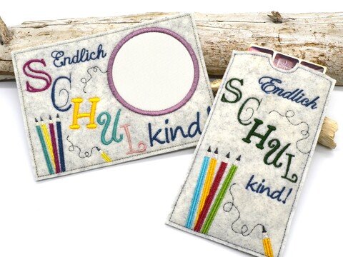 Stickdatei Schule Schulkind Stifte Mugrug Tassenteppisch Schokohülle